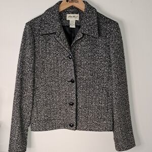 Eddie Bauer Wool (70%) Black and White Women's Jacket
